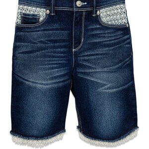Jordache Girls Crochet Denim Jean Bermuda Shorts
